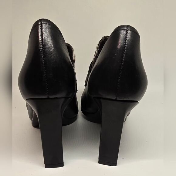 NWOT Naturalizer Black and Leopard Print Heels Women's 7.5 - Picture 10 of 11